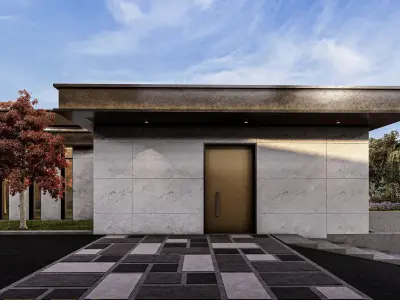 Luxury Villa Site Design Modern Residential Complex  Low-poly 3D model