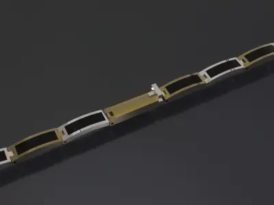 Wide Link Bracelet STL 3D 3DM model bg0064 3D print model