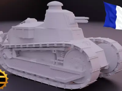 Renault Ft WW1 Tank Free 3D print model