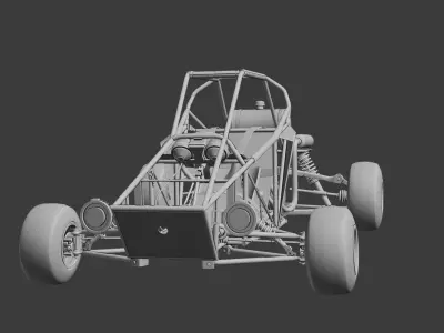 KART sports vehicle - NO 1 Low-poly 3D model