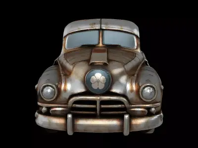 Samurai Fusion Car Armored Warrior Vehicle Hybrid Game Ready 3D model