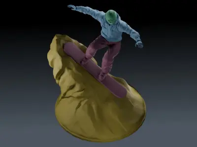 Snowboarder for printing 3D print model