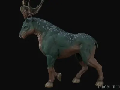 Deer creature Low-poly 3D model