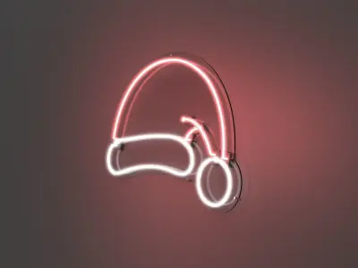 Santa Hat - Neon Sign 3D model