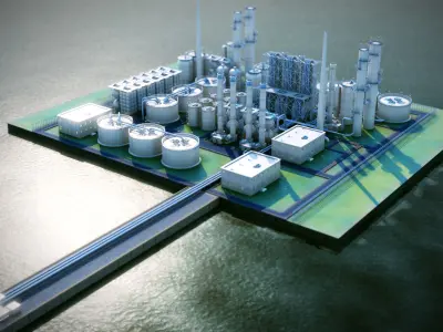Oil Terminal 3ds max scene  Vray ready 3D model