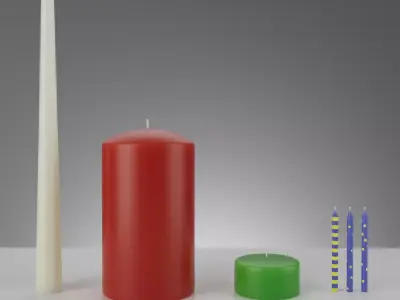 Realistic Candle Collection 3D model