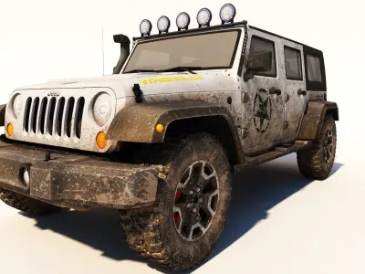 Jeep Wrangler Optimized Low-poly 3D model