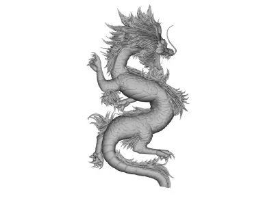 Oriental Dragon 3D Model for Jewelry Pendant Design 3D print model