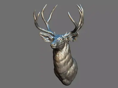 Mule Deer Buck bust 3D print model