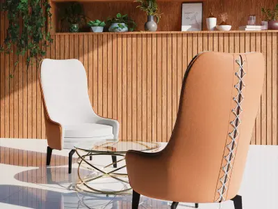 Armchair - CENTURY Low-poly 3D model