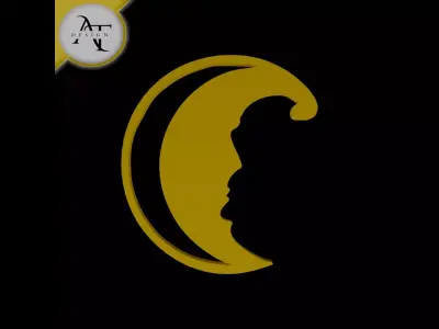 Simple Moon Symbol - 2D Art Free 3D print model 3