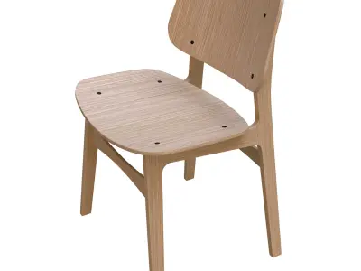 Modern Design Wood Chair High Poly 3D model