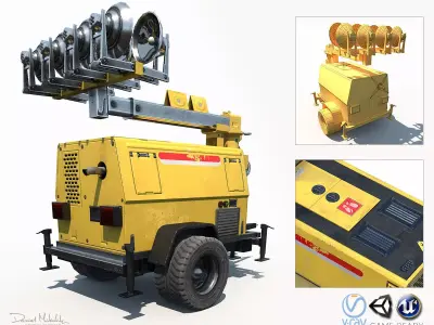 Tower Light Low Poly PBR Low-poly 3D model