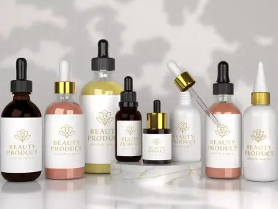 Dropper Bottle Mockup for Beauty and Skincare Products 3D model