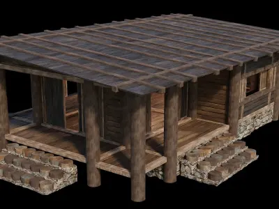Medieval Houses 21- 4K Textures Game Ready Low-poly 3D model