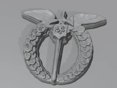 3D Printable Czech Air Force RAF Volunteer Pilot Wings Badge 3D print model