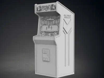Double Dragon Arcade Cabinet with Lithophane 3D print model