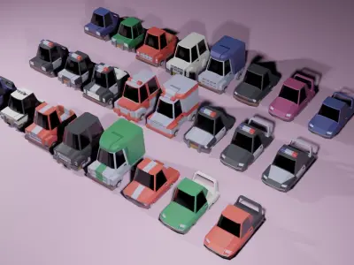 Low Poly Car Pack - GameReady Low-poly 3D model