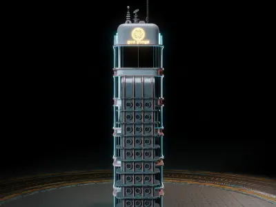 SCIFI ATOMPUNK BUILDING 08 Low-poly 3D model