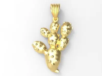  Cactus Necklace Charm Pendant Hollow Jewelry 3D print model