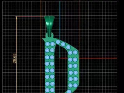 Letter D Pendant  3D Printable y Model 3D print model