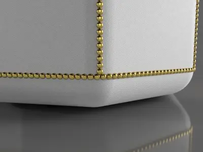 Pouff  octagonal with head nails 3D model