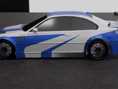 low poly  sport car  Low-poly 3D model