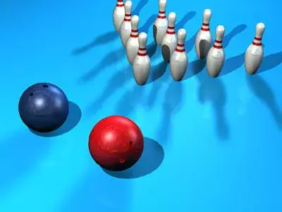 Bowling set ball and pins 3D model