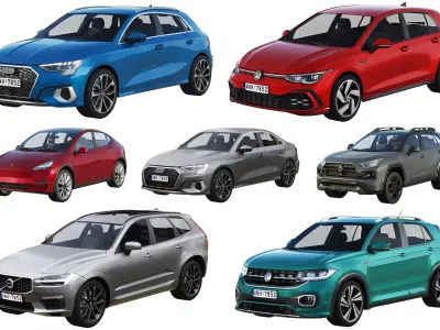 HQ cars collection 3 3D Model Pack