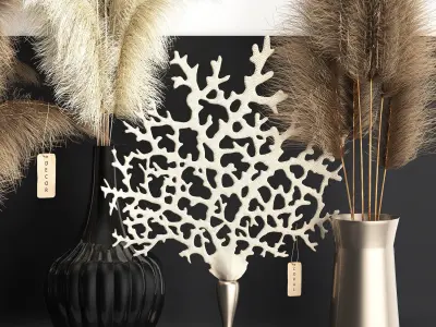 dry reed shelf decor collection 3D model