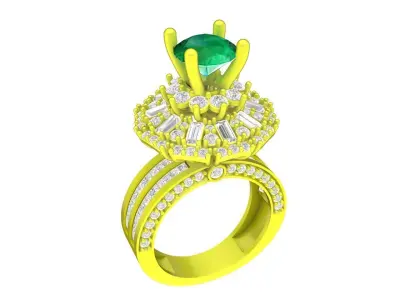 Luxury Multi Halo Round Diamond Ring for Women 4328 3D print model