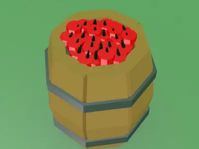 TNT Barrel Free low-poly 3D model