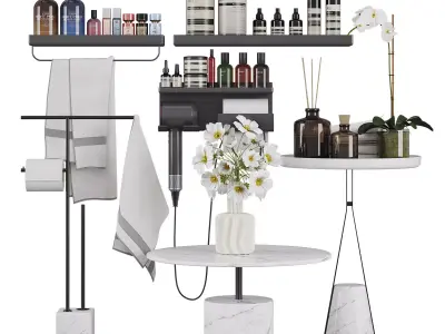 Bathroom decor set 04 Low-poly 3D model