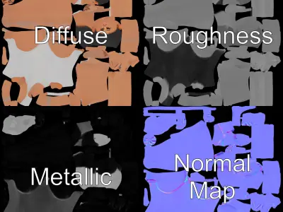 Youthful Athletic Character in Bodysuit  Rigged and Animated Low-poly 3D model