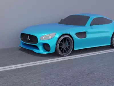 Mercedes AMG GTs Low-poly 3D model by thebluechalk