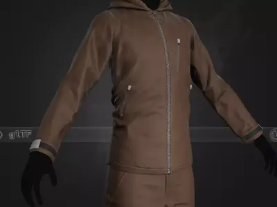 Brown Snowboard Outfit Style 1 Low-poly 3D model