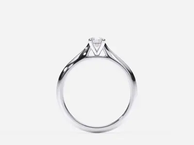 ZDR0157 solitaire diamond engagement ring gold 3D print model