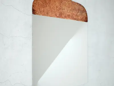 Antique Jaipur Carved Panel Mirror 3D model