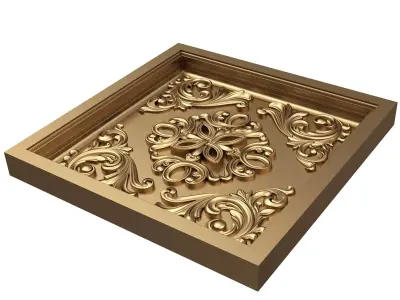 Carved Ceiling Tile 07 Low-poly 3D model