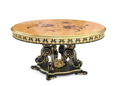 Black inlaid center table by Modenese 3D model