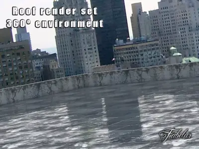 Roof Render set futuristic sports car Low-poly 3D model