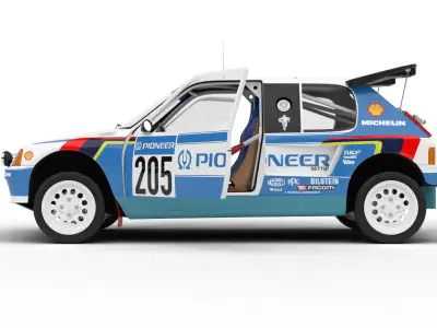 Peugeot 205 T16 Grand Raid Paris Dakar 1988 HQ 3d model 3D model