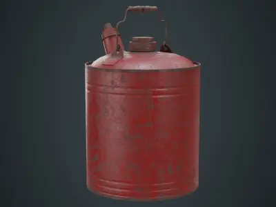 Fuel Can 4C Low-poly 3D model