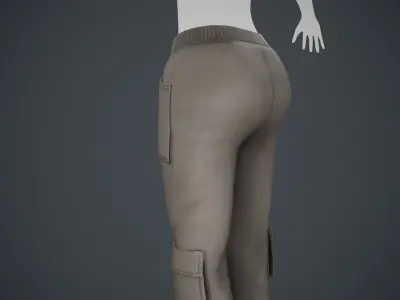 Light Brown Sport Pants  Style 1 Low-poly 3D model