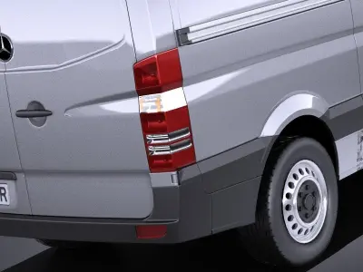 Mercedes Sprinter II van short high VRAY 3D model