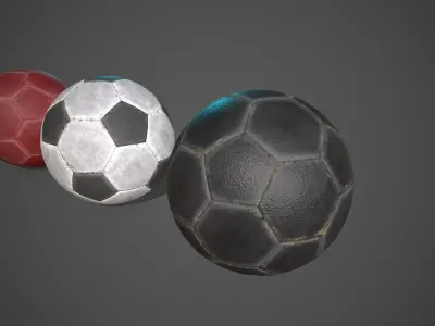 Football Soccer Balls Low-poly 3D model