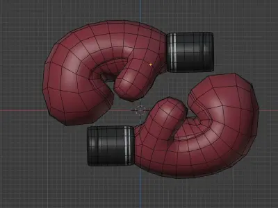 Boxing Gloves Low Poly  Low-poly 3D model
