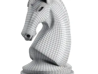 Horse statue Low-poly 3D model 10