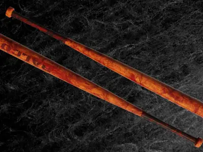 POST APOCALYPTIC MELEE WEAPON  BASEBALL BAT BLOOD STAINED Low-poly 3D model
