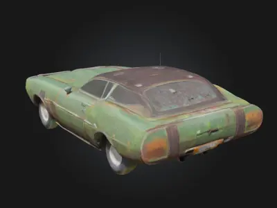 Rusty Classic  Aged Vintage Car Prop 3D model